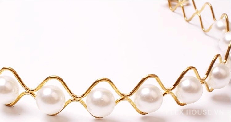 Dây buộc rèm hợp kim lượn sóng đính ngọc trai FSH7864 11