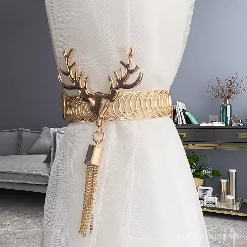 Dây buộc rèm hợp kim sang trọng hình đầu hươu FSH9387 8