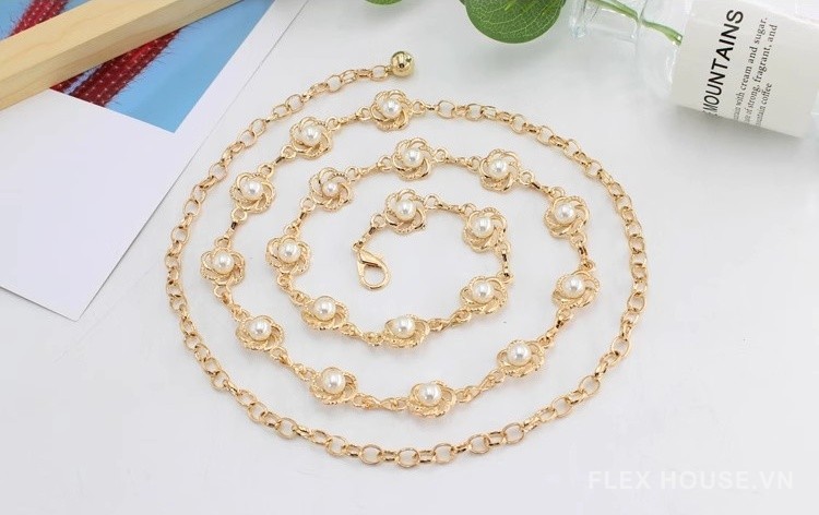 Dây buộc rèm kim loại phối ngọc trai tinh tế FSH3734 6