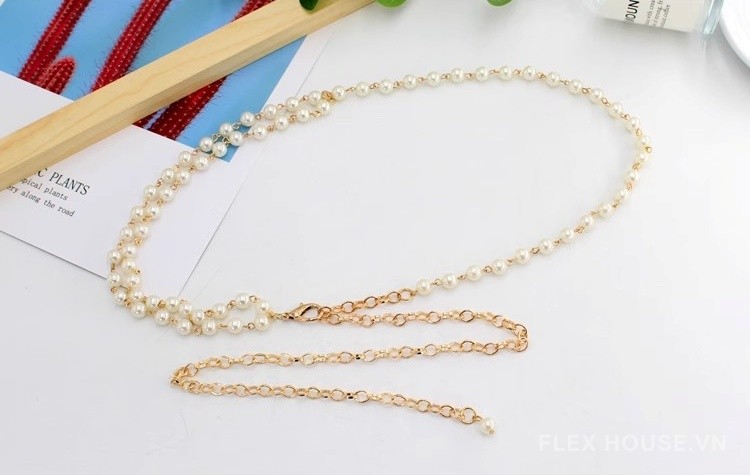 Dây buộc rèm kim loại phối ngọc trai tinh tế FSH3734 8