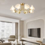 Đèn chùm hoa hồng thủy tinh cổ điển Pháp FLM5073