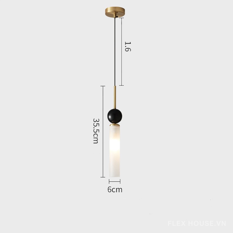 Đèn thả trần bằng đồng chao Acrylic cao cấp FLM120 13