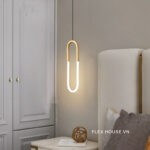 Đèn thả trần bằng đồng chao acrylic chùm dạ quang FLM5064 - bìa