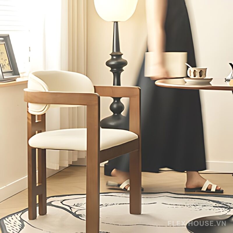 Ghế ăn gỗ đệm da cao cấp Liang Chair SHA087 5