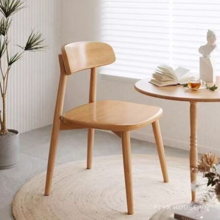 Ghế ăn tựa lưng bằng gỗ phong cách Bắc Âu SHA665
