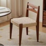 Ghế gỗ đan dây cói ngồi uống trà cổ điển SHA076