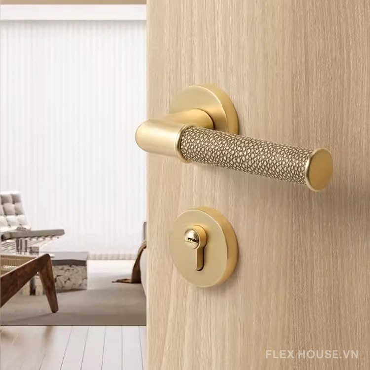 Khóa cửa hợp kim tay gạt bọc da nhám cao cấp SDM277 6