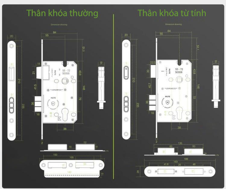 Khóa cửa phòng hợp kim tay gạt lục giác hiện đại SDM895 13