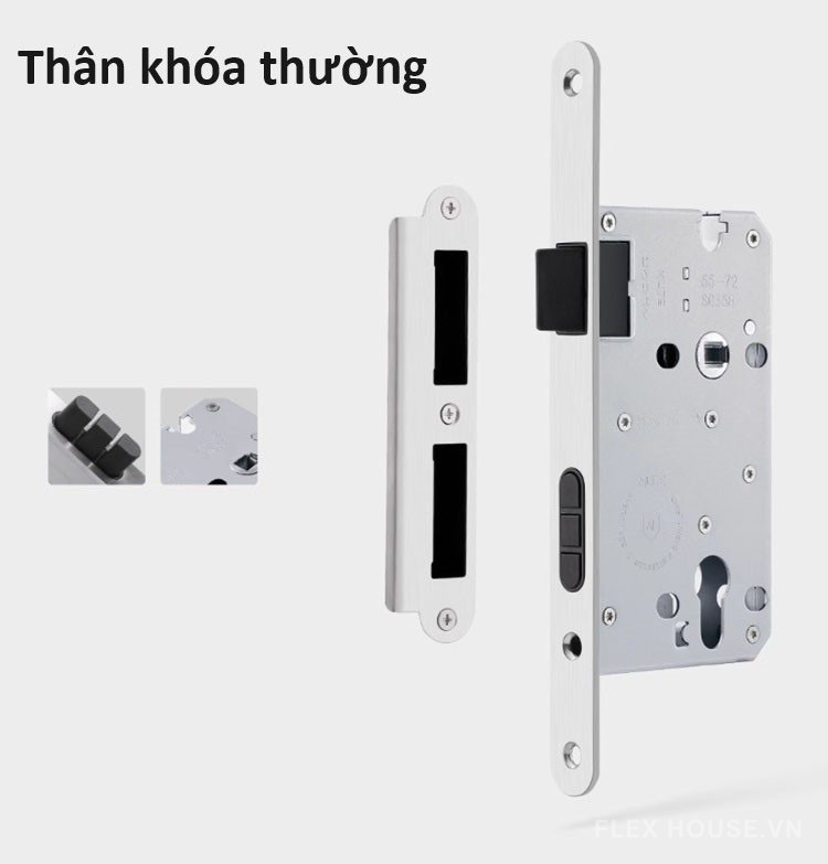 Khóa cửa phòng ngủ hợp kim màu Niken hiện đại SDM715 13
