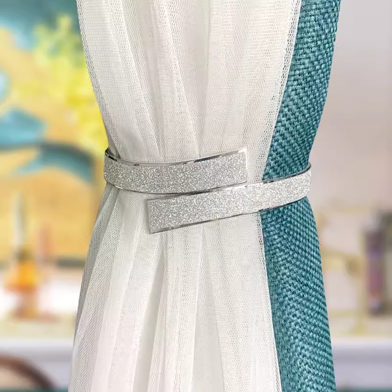 Móc cài rèm khoen tròn khảm đá lấp lánh FSH34 7