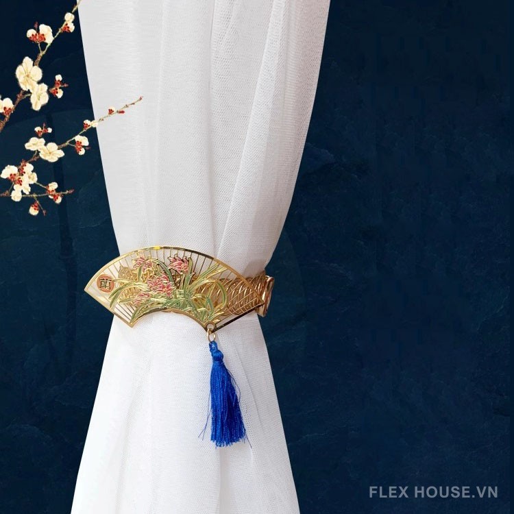 Móc vén rèm decor hình quạt phong cách Á Đông FSH722 8