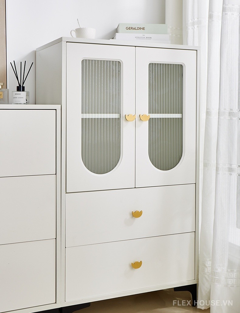 Núm tay nắm tủ đồng hình thỏi vàng LT903 7