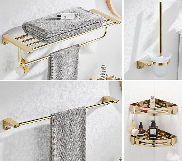 Phụ kiện nhà tắm bằng inox 304 màu vàng sang trọng AW660 12