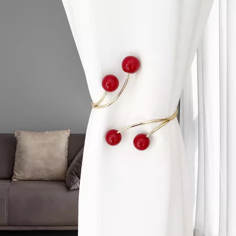 Móc cài rèm trang trí hình quả cherry FSH107 7
