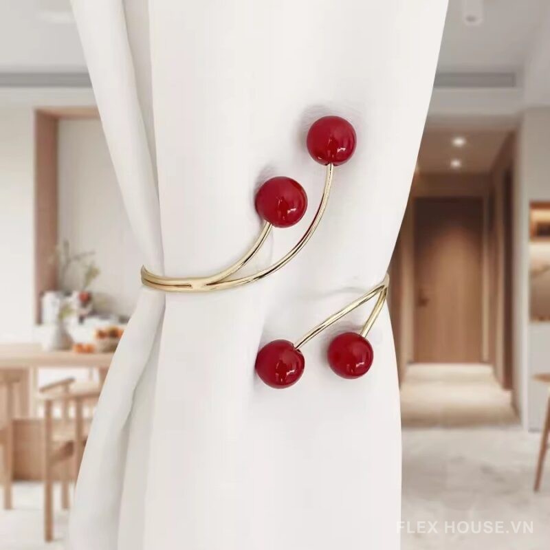 Móc cài rèm trang trí hình quả cherry FSH107 1