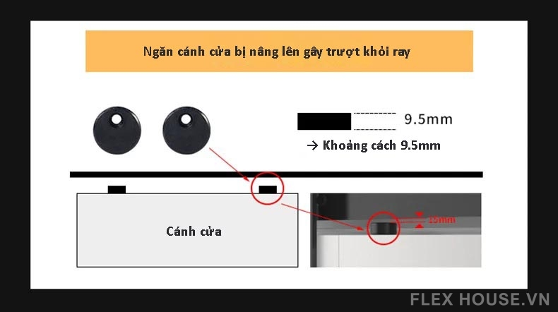 Ray trượt barn door thép carbon kiểu Mỹ RT1455 12 Ray trượt barn door thép carbon kiểu Mỹ RT1455 16