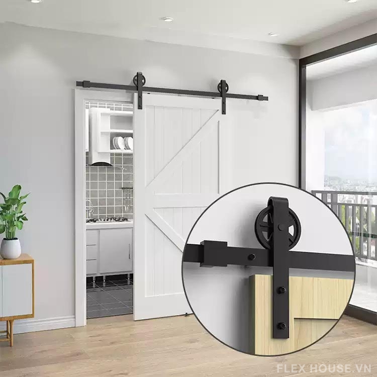 Ray trượt barn door thép carbon kiểu Mỹ RT1455 3 Ray trượt barn door thép carbon kiểu Mỹ RT1455 7