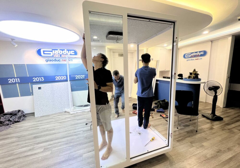 Flexhouse VN cung cấp cabin cách âm cho Tạp chí điện tử Giáo dục Việt Nam 2