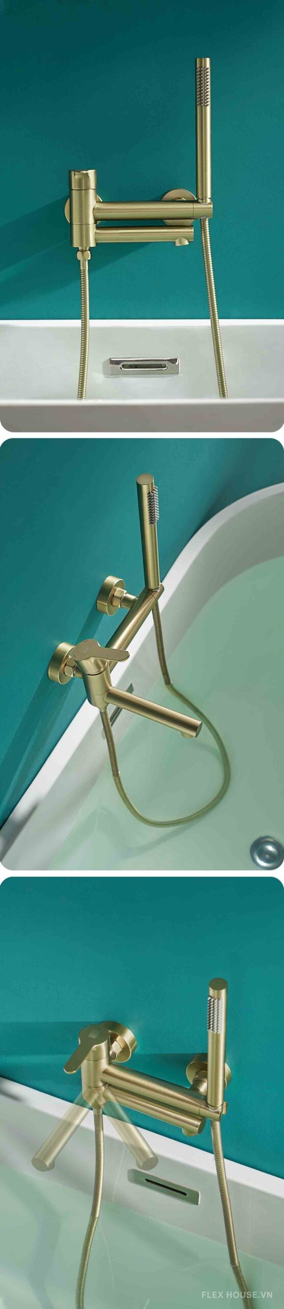 Vòi sen bồn tắm nóng lạnh bằng đồng DL7550 5