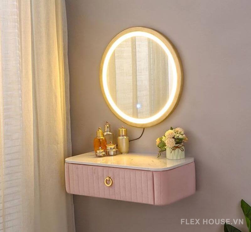 Những kiểu bàn trang điểm phòng tắm mọi phái đẹp đều mê 16 bàn trang điểm treo tường phòng tắm