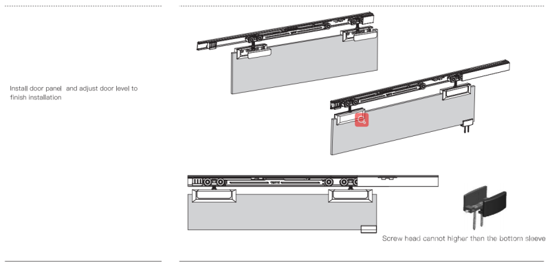 Bánh xe cửa trượt cho cửa kính tiện lợi Taura T905E 7