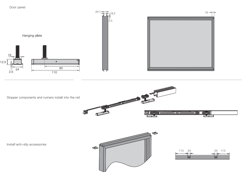 Bánh xe giảm chấn dùng cho cửa lùa nhôm Taura T905C 6