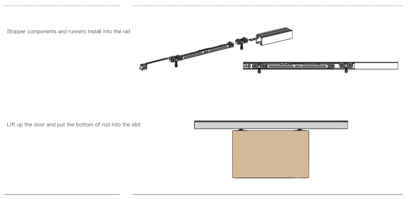 Bộ bánh xe cửa trượt cửa lùa gỗ tiện dụng Taura T905B 9