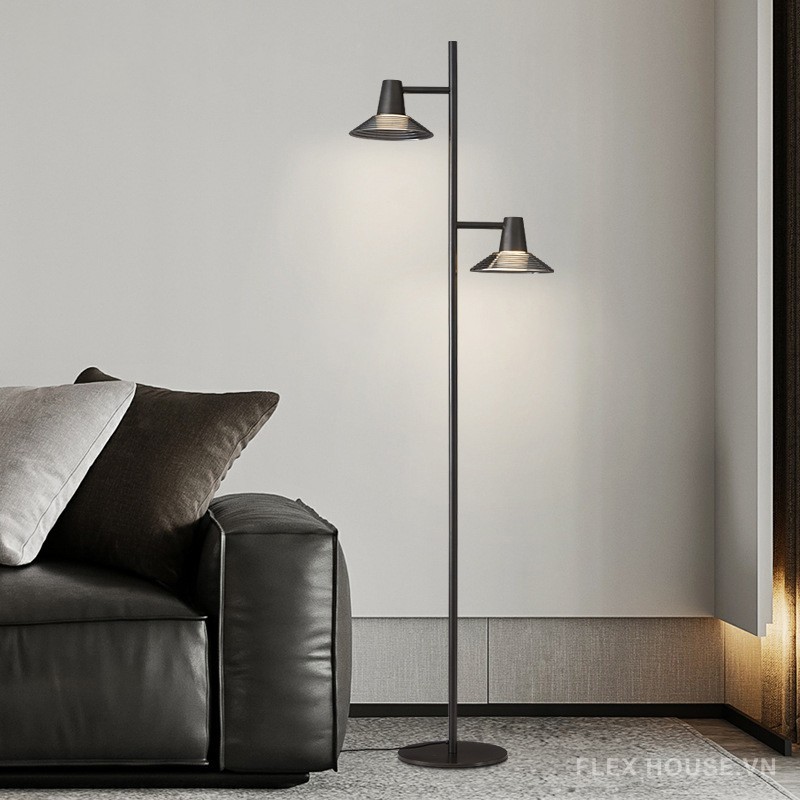 Đèn cây đứng bằng đồng 2 bóng kiểu Pháp FLM127 10