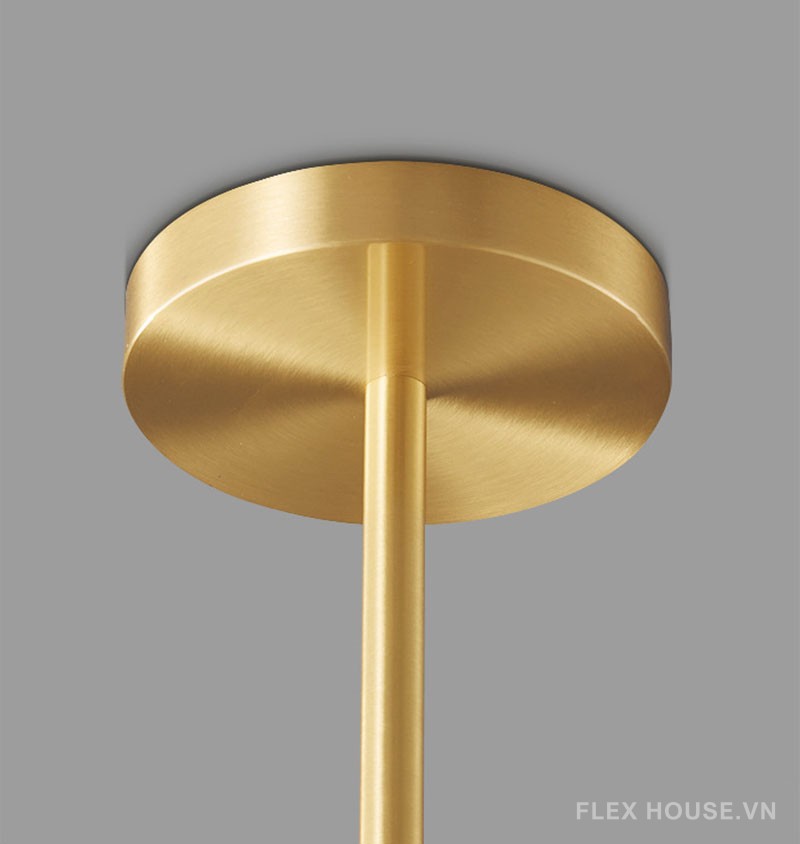 Đèn chùm bằng đồng decor chao xoắn thủy tinh FLM672 13
