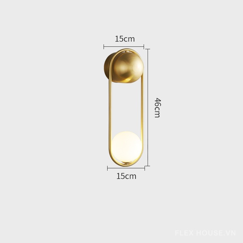 Đèn gắn tường bằng đồng và thủy tinh Bắc Âu FLM603 10