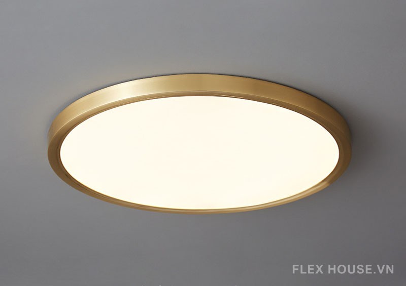 Đèn ốp trần bằng đồng dạng tròn decor phòng FLM018 8