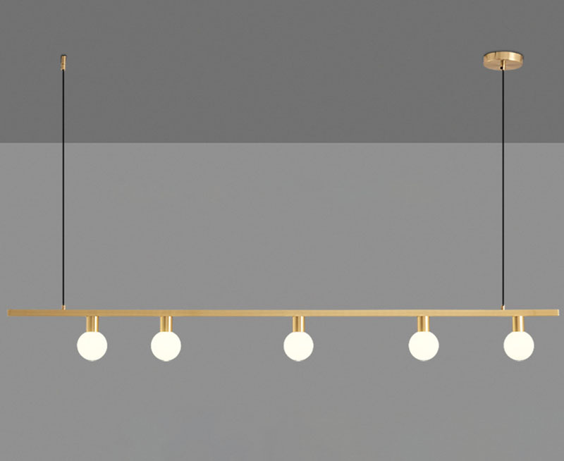 Đèn thả bàn ăn bằng đồng bóng tròn decor FLM575 7