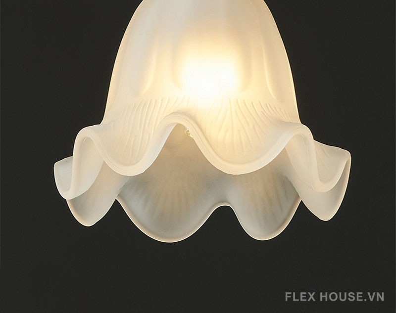 Đèn thả bằng đồng decor chao thủy tinh hoa ly FLM204 11