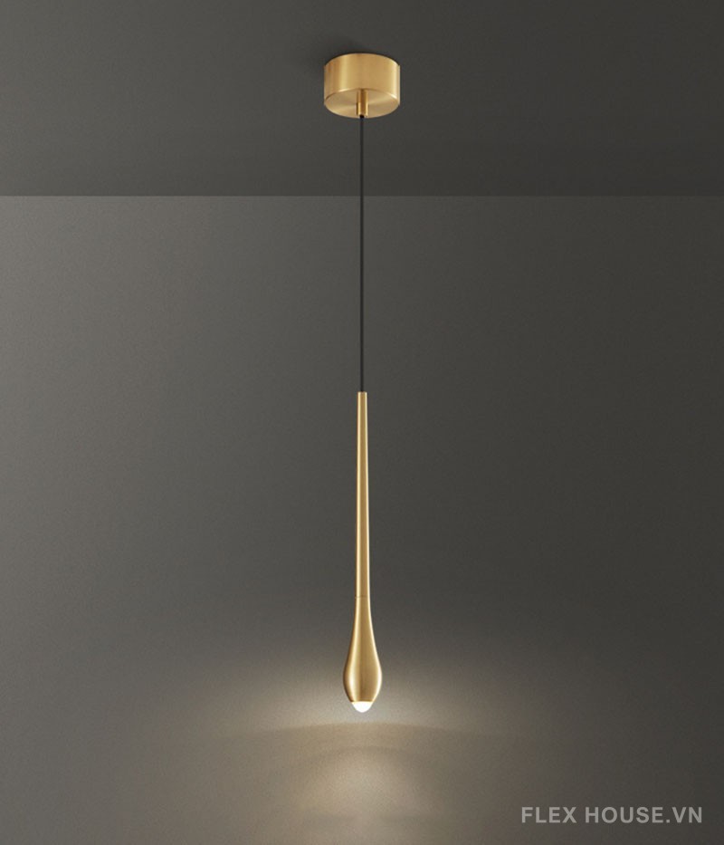 Đèn thả bằng đồng decor hình giọt nước FLM124 8