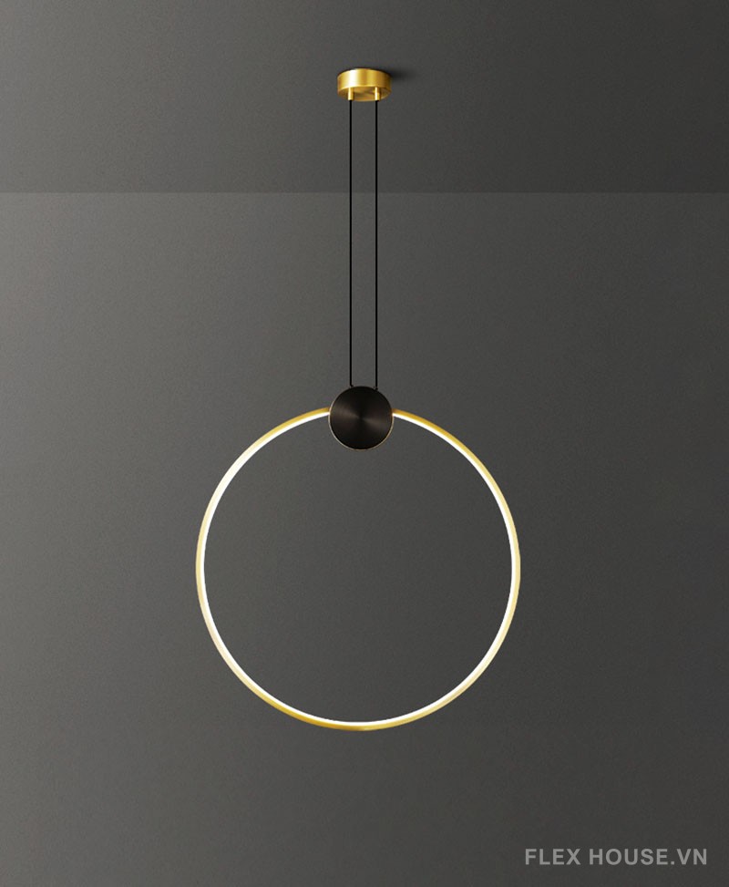 Đèn thả bằng đồng hình tròn decor phòng FLM409 9