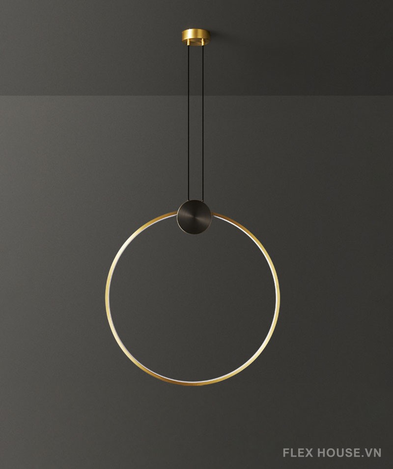 Đèn thả bằng đồng hình tròn decor phòng FLM409 8