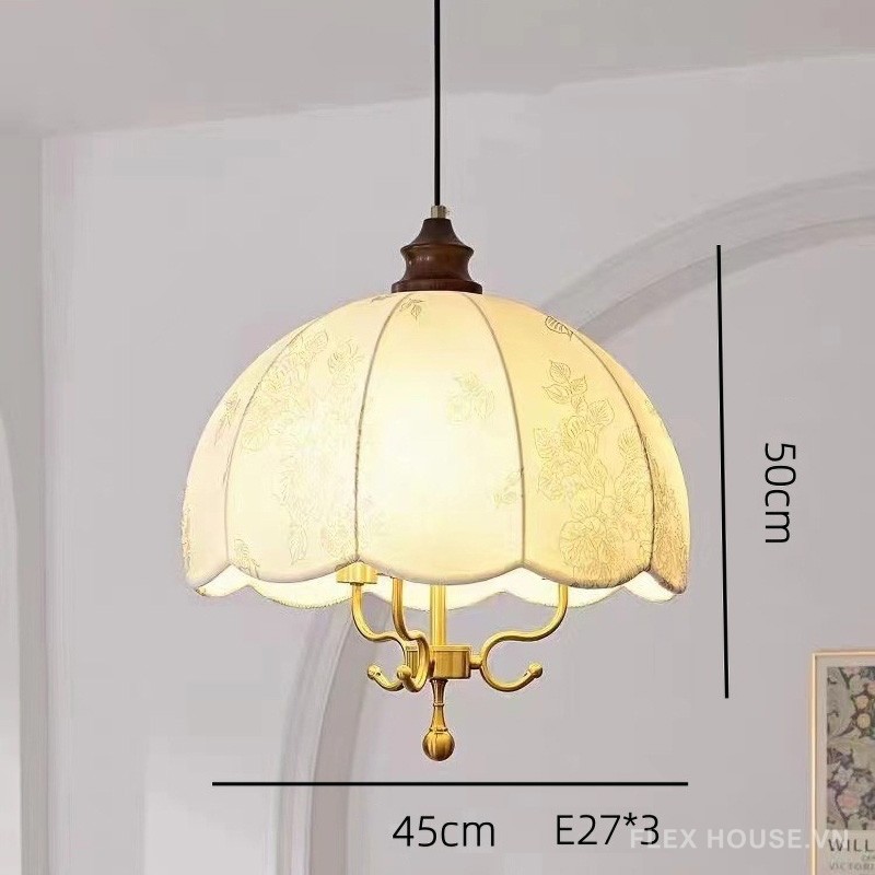 Đèn thả bằng vải kiểu Pháp tinh tế sang trọng ZDL6411 7