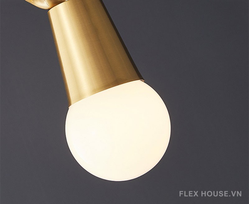Đèn thả đầu giường decor sừng hươu bằng đồng FLM665 12