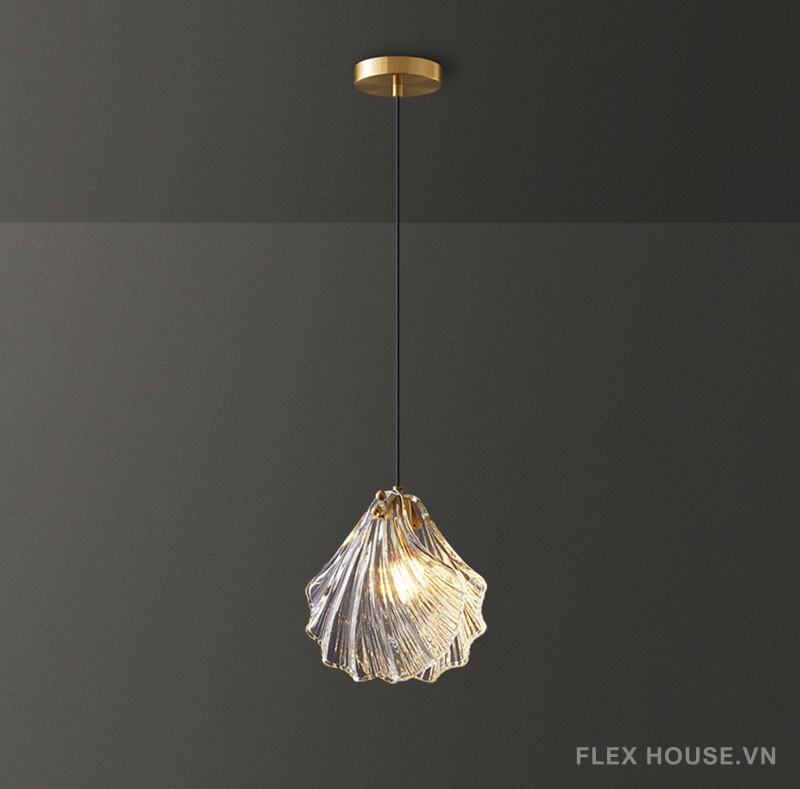 Đèn thả đầu giường decor vỏ sò thủy tinh FLM692 7