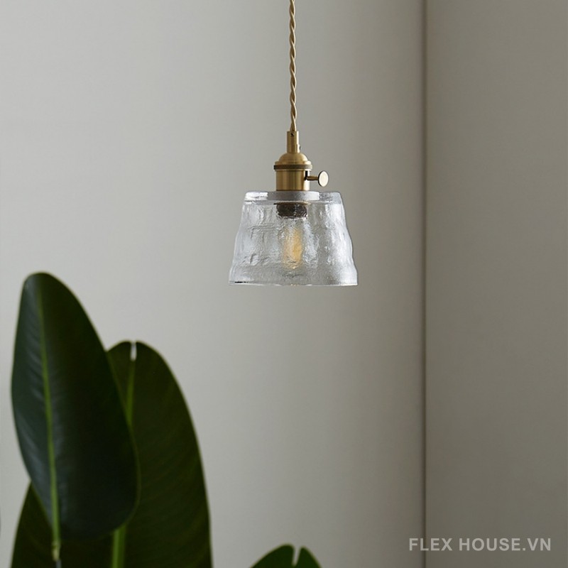 Đèn thả thủy tinh đui đồng kiểu Mỹ hiện đại FLM705 6