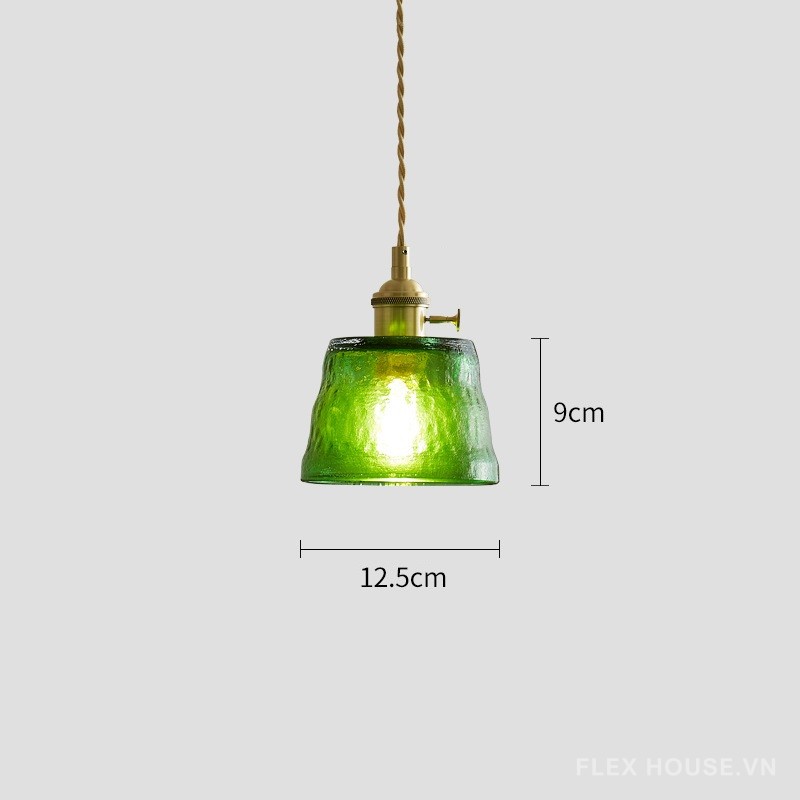 Đèn thả thủy tinh đui đồng kiểu Mỹ hiện đại FLM705 15