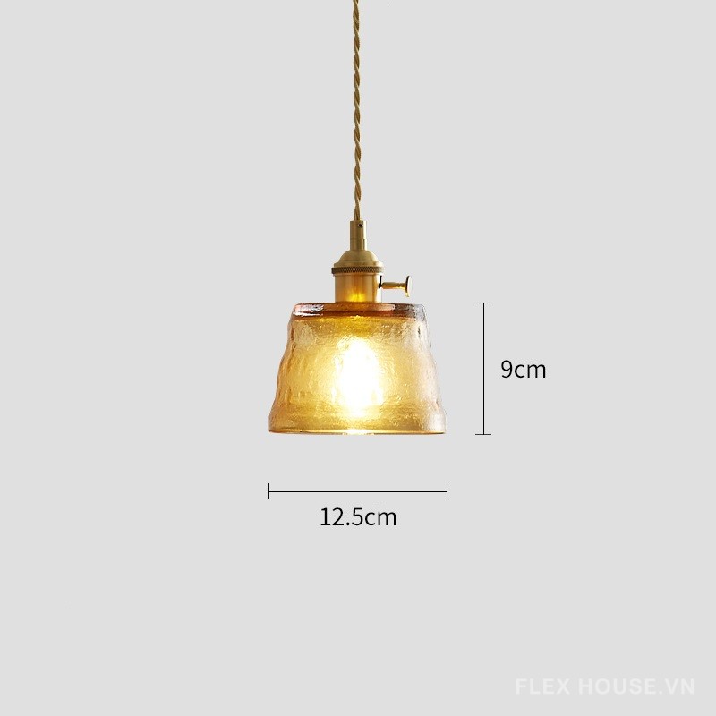 Đèn thả thủy tinh đui đồng kiểu Mỹ hiện đại FLM705 14