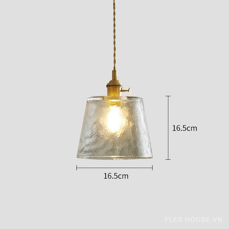 Đèn thả thủy tinh đui đồng kiểu Mỹ hiện đại FLM705 12
