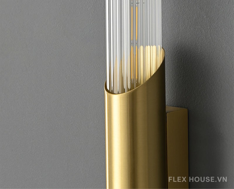 Đèn tường bằng đồng decor 2 đầu thủy tinh FLM038 11
