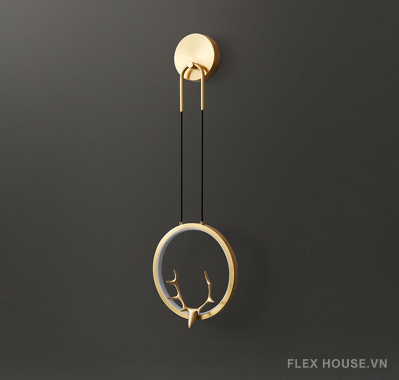 Đèn tường bằng đồng decor đầu hươu ấn tượng FLM515 7