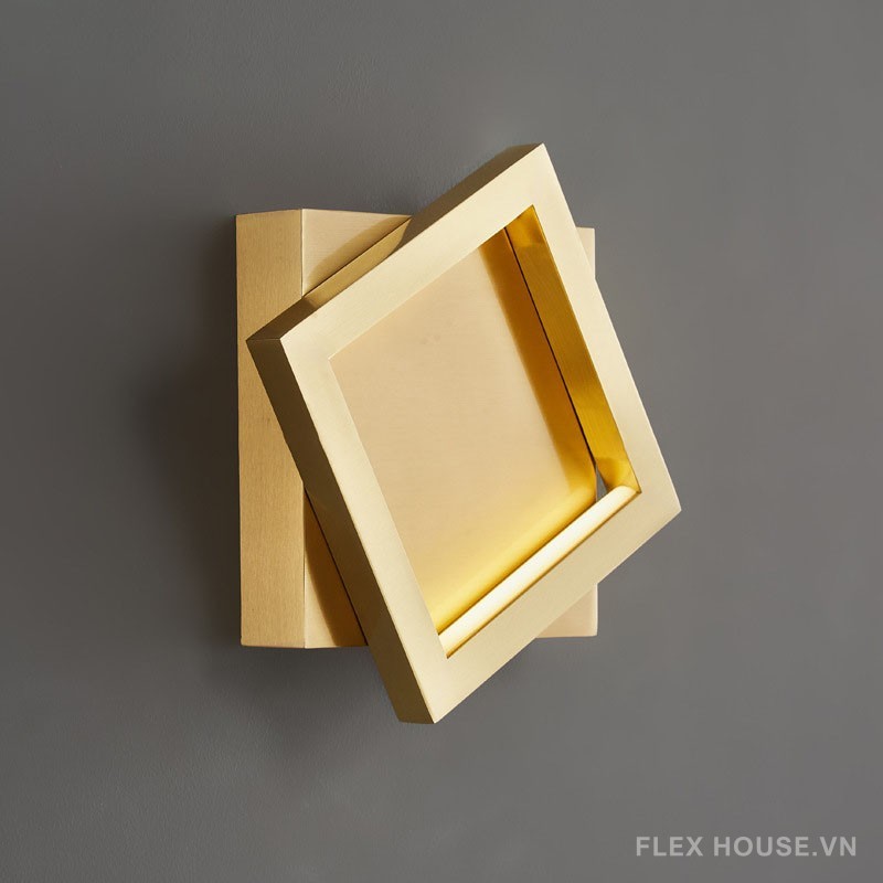 Đèn tường bằng đồng decor kiểu vuông độc đáo FLM092 5