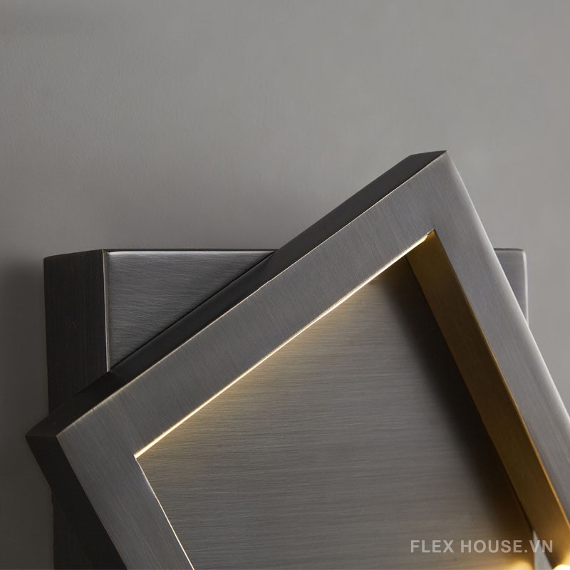 Đèn tường bằng đồng decor kiểu vuông độc đáo FLM092 9
