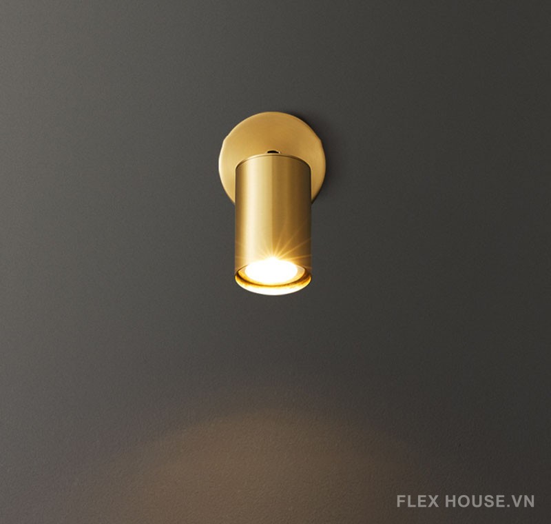 Đèn tường bằng đồng decor trụ tròn tối giản FLM772 9