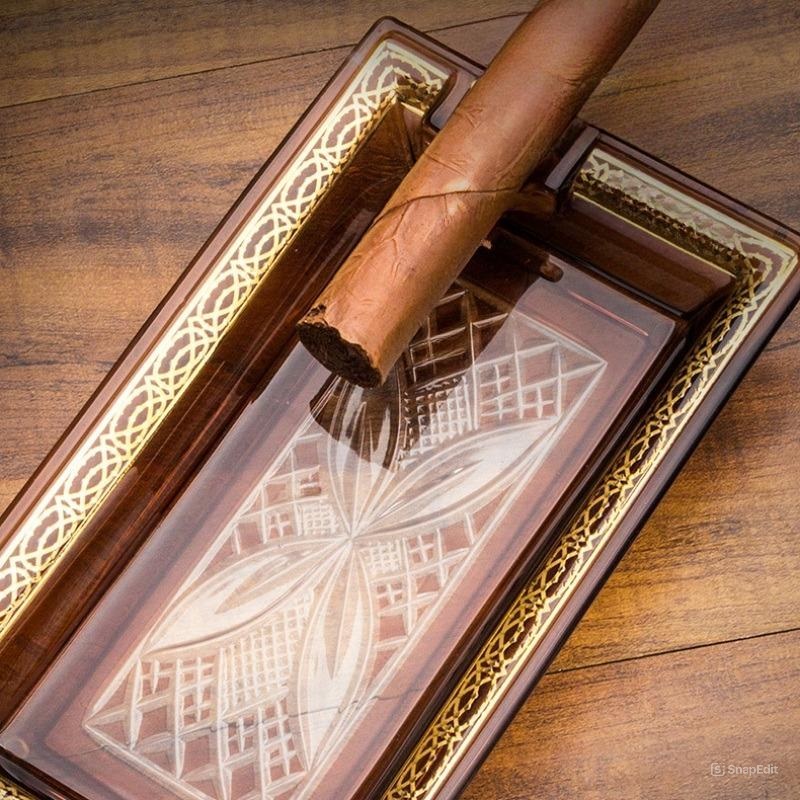 Gạt tàn 2 điếu cigar họa tiết vẽ tay ấn tượng LBS3005 7
