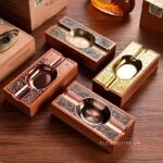 Gạt tàn cigar 2 điếu phối hoa văn sang trọng CGL0609